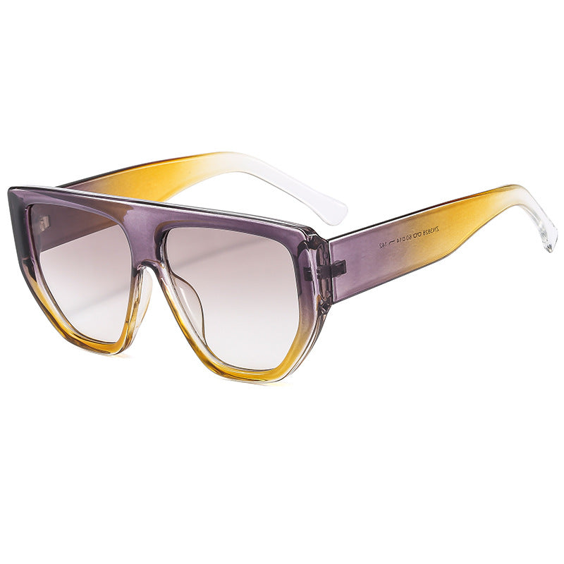Dame oversized solbriller med stilige geometriske rammer Luvikno