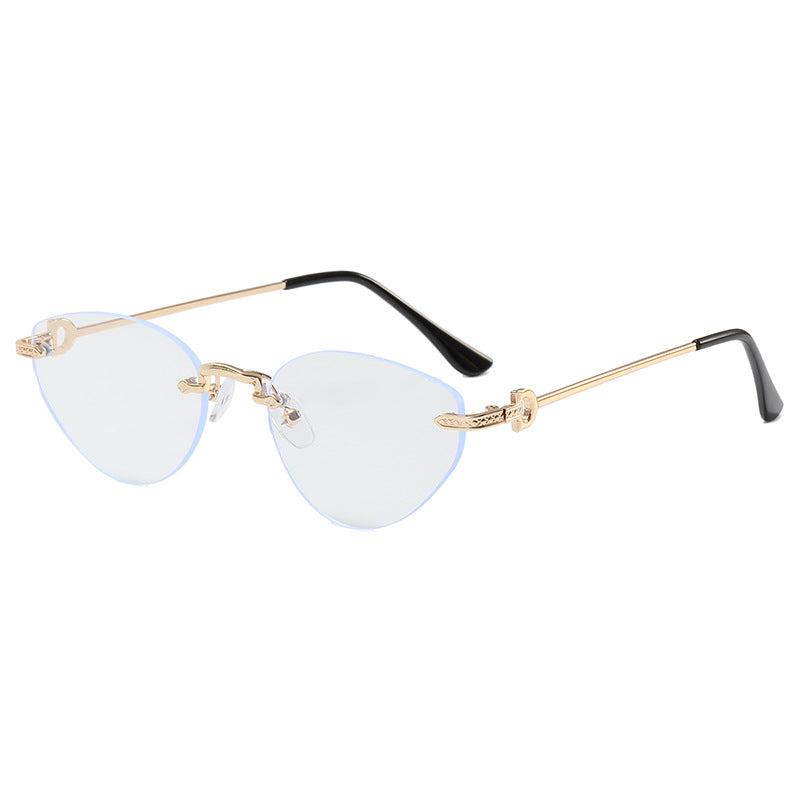 Dame Futuristisk Halvramme Solbrille Luvikno
