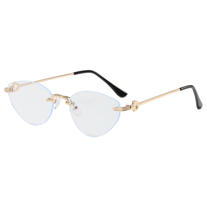 Dame Futuristisk Halvramme Solbrille Luvikno