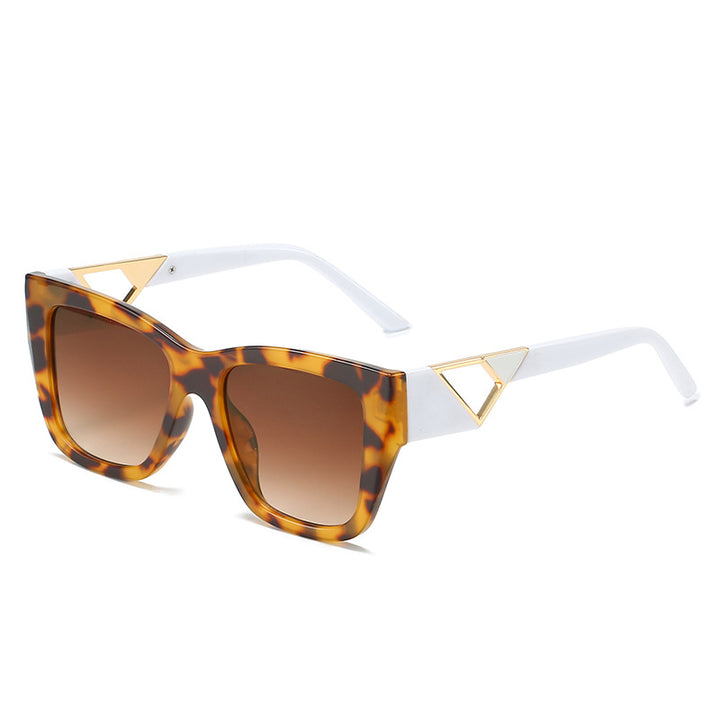Dame Oversized Solbriller med moderne geometrisk design og elegant metallaccent Luvikno