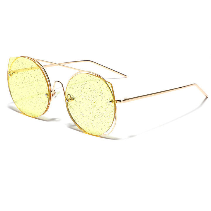 Dame oversized solbriller med glitrende glass Luvikno