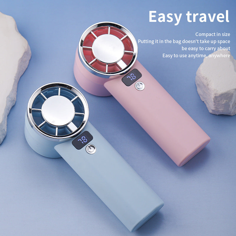 Dame portable håndvifte med digital skjerm og fem hastighetsinnstillinger Skanto