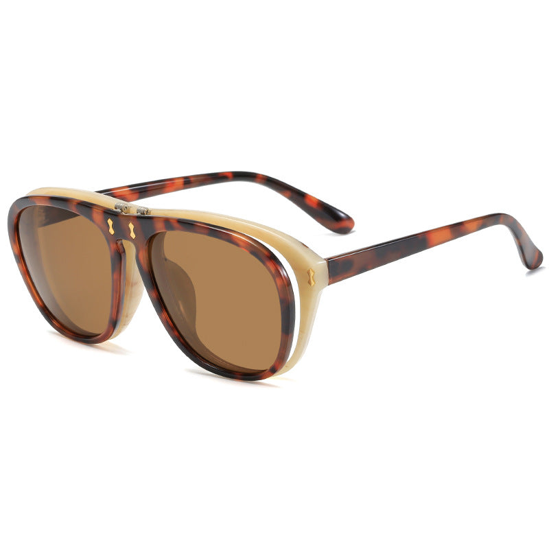 Dame moderne oversized solbrille med unik skjelldesign Luvikno
