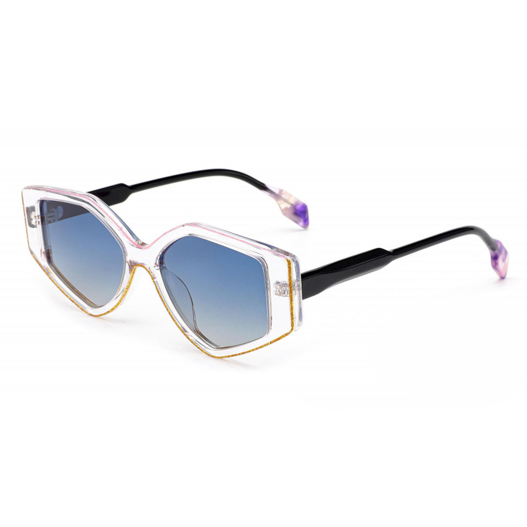 Dame modisk solbrille med unikt skåret design og UV-beskyttelse Luvikno