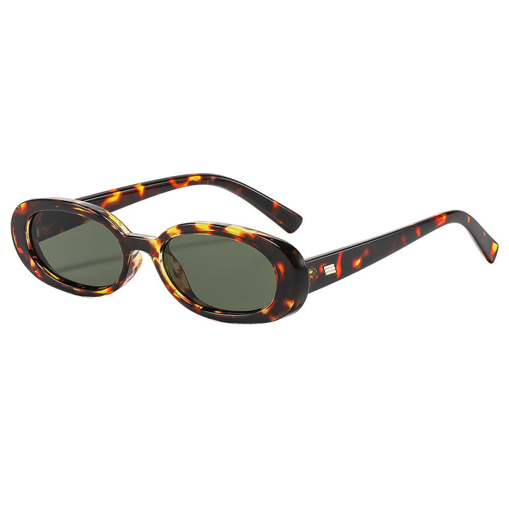 Dame stilfulle solbriller med oval ramme og trendy linser Luvikno