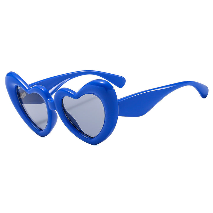 Dame Hjerteformet Solbrille med stilfull innramming Luvikno
