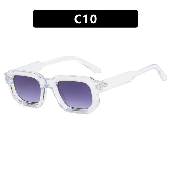 Dame fashionable rektangulære solbriller i trendy design med klare accenter Luvikno