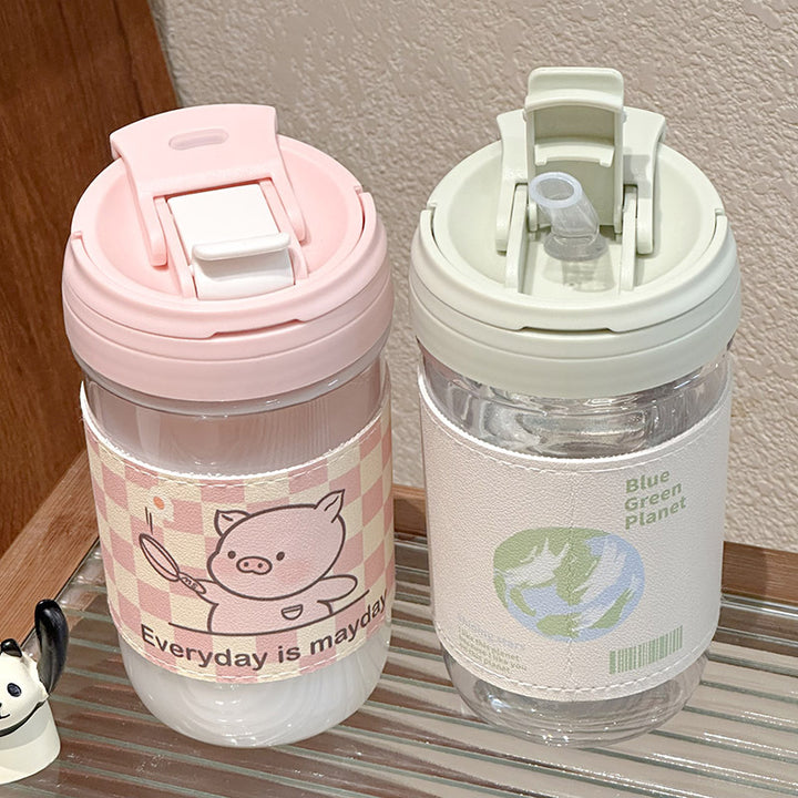 Damen wiederverwendbare Trinkflasche mit innovativem Sicherheitsverschluss Luvikno