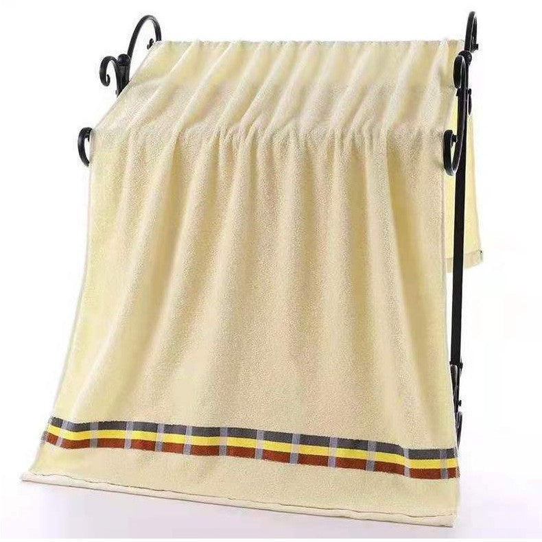 Dame Frotte Håndkle med elegant stripebård Luvikno