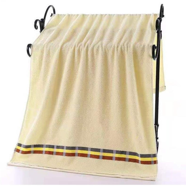 Dame Frotte Håndkle med elegant stripebård Luvikno