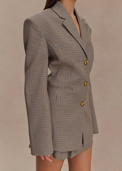 Luvik | Vyötärölle muotoiltu ruututakki-setti