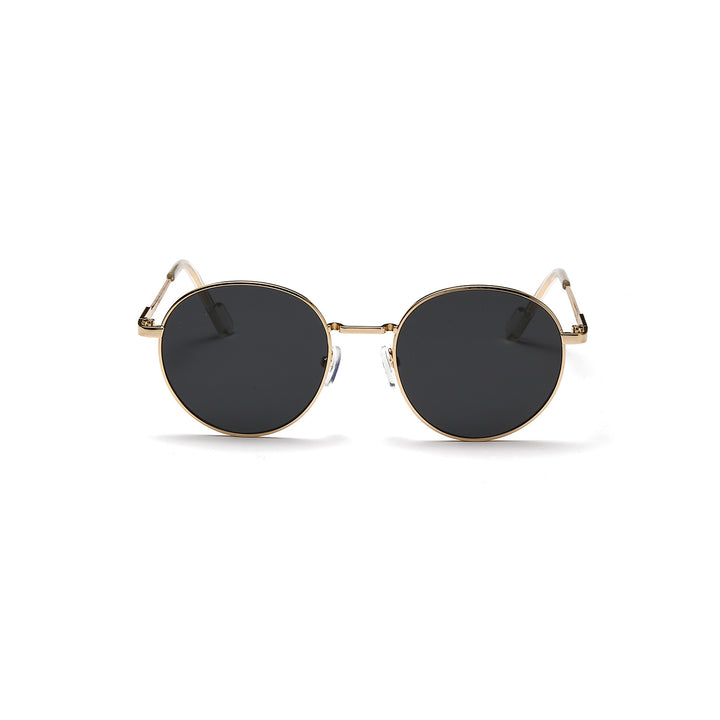 Dame rund solbrille med luksuriøs metallramme og UV-beskyttelse Luvikno