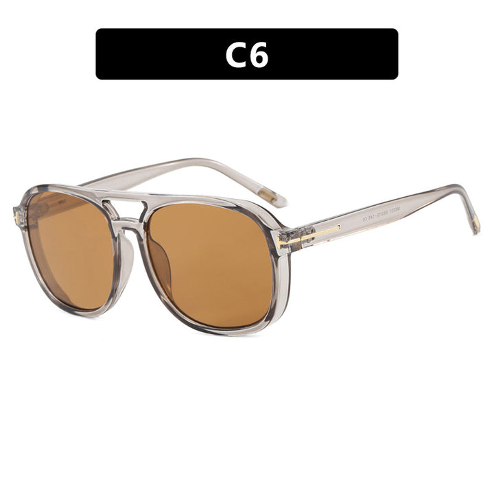 Dame kvadratisk solbrille med luksuriøs plastramme og speilglass Luvikno