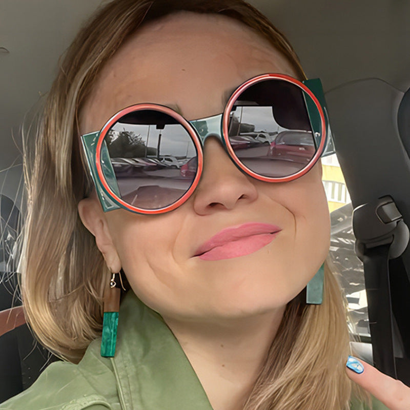Dame oversized solbrille med kvadratisk ramme og UV-beskyttelse Luvikno