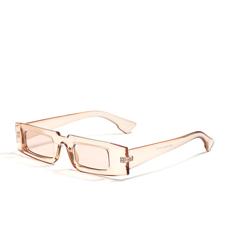Dame moteriktig geometrisk solbrille med gjennomsiktig ramme og polariserte glass Luvikno