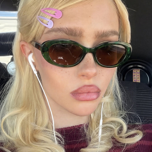 Dame moter Cat-Eye solbriller med UV-beskyttelse og elegant ramme Luvikno
