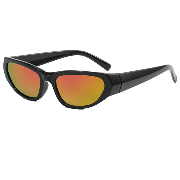Dame moteriktig solbrille med speilbelagte glass Luvikno