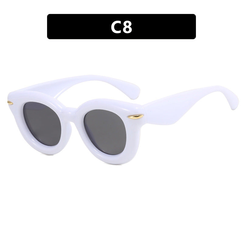 Dame Cat-Eye solbriller med ekstravagant ramme og beskyttende UV-beskyttelse Luvikno