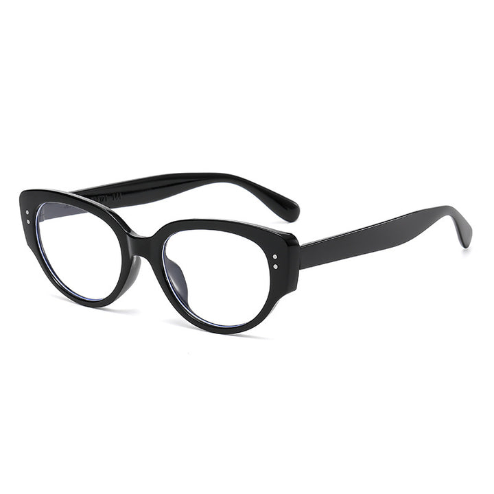Dame moteriktig Cat-Eye briller med trendy tykke rammer Luvikno