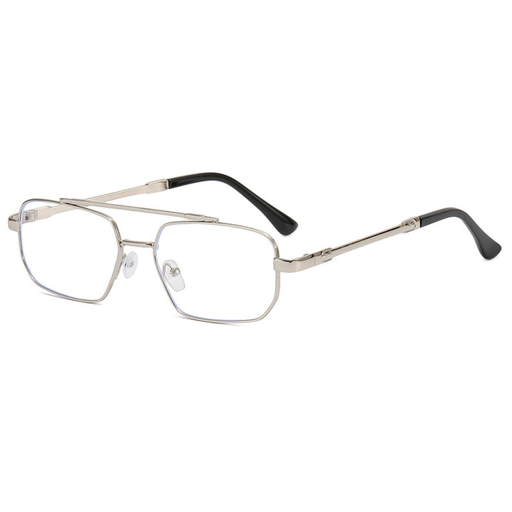 Dame moteriktig geometrisk brille med lett metallramme Luvikno