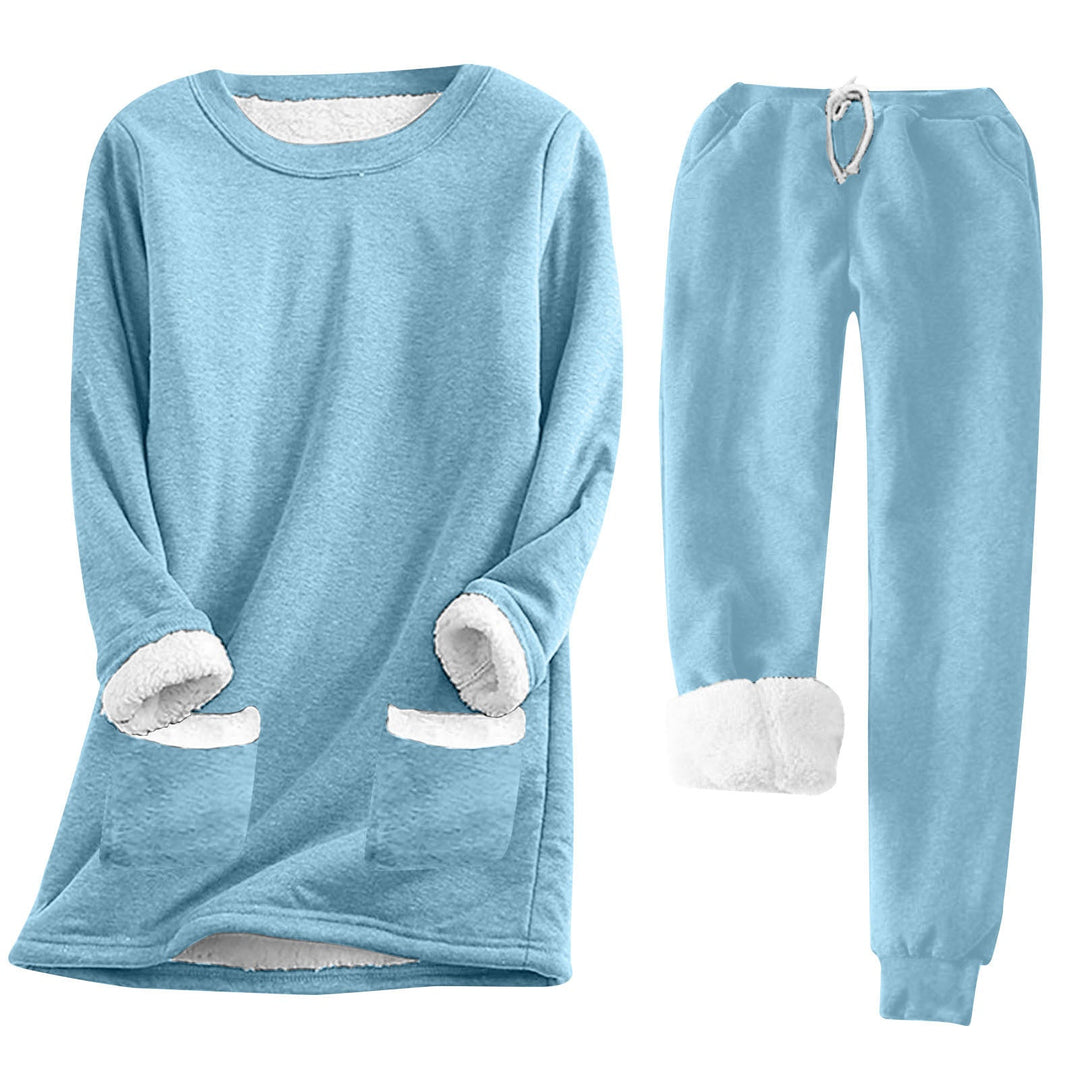 Luvik | Kvinne Myk Lounge Dress med fleece-fôr og praktiske lommer