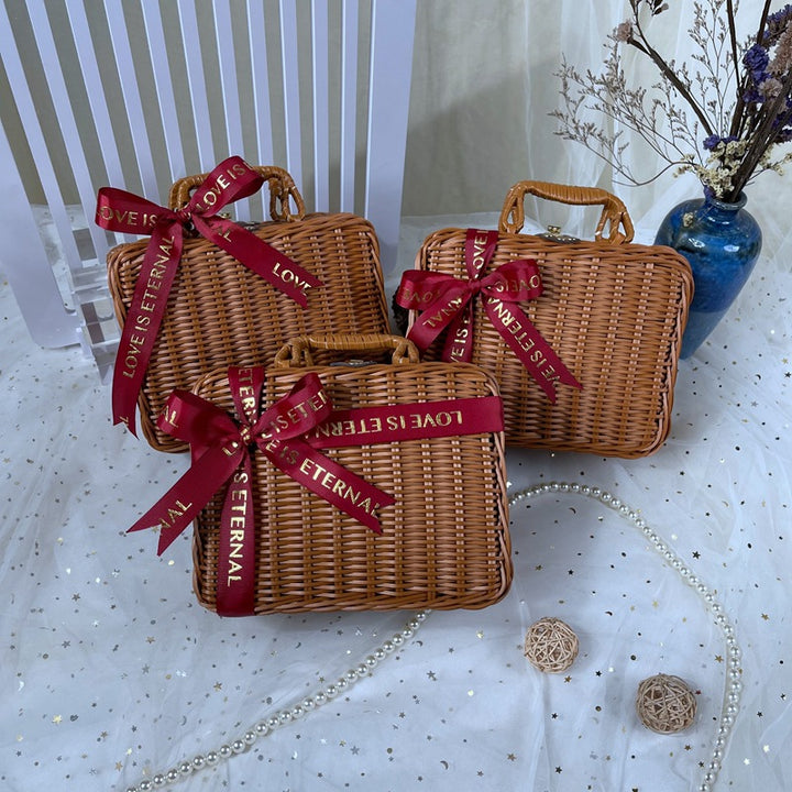 Dame klassisk Rattan Håndveske Luvikno