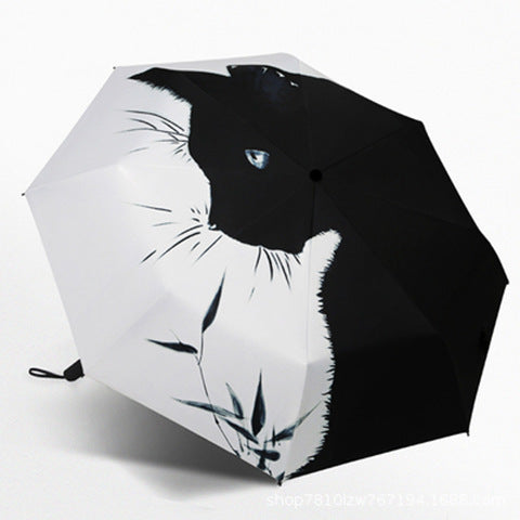 Dame Automatisk Paraply med Kattedesign Luvikno