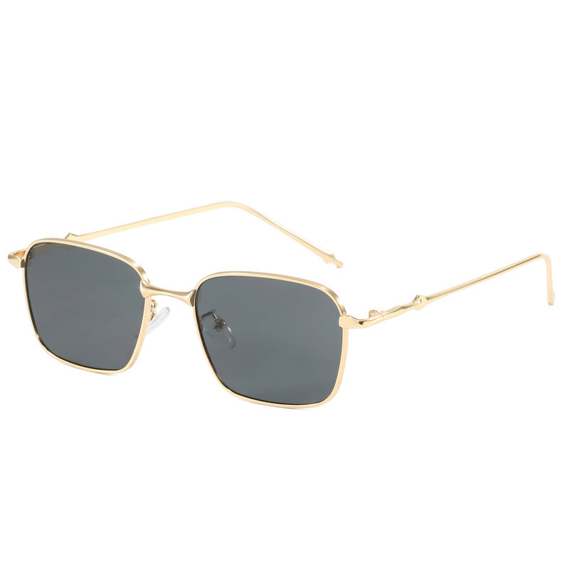 Dame elegant firkantet solbrille med høykvalitets metallramme Luvikno