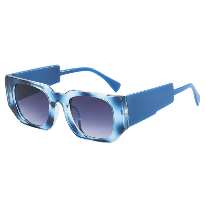 Dame geometrisk oversized solbrille med bredt design Luvikno