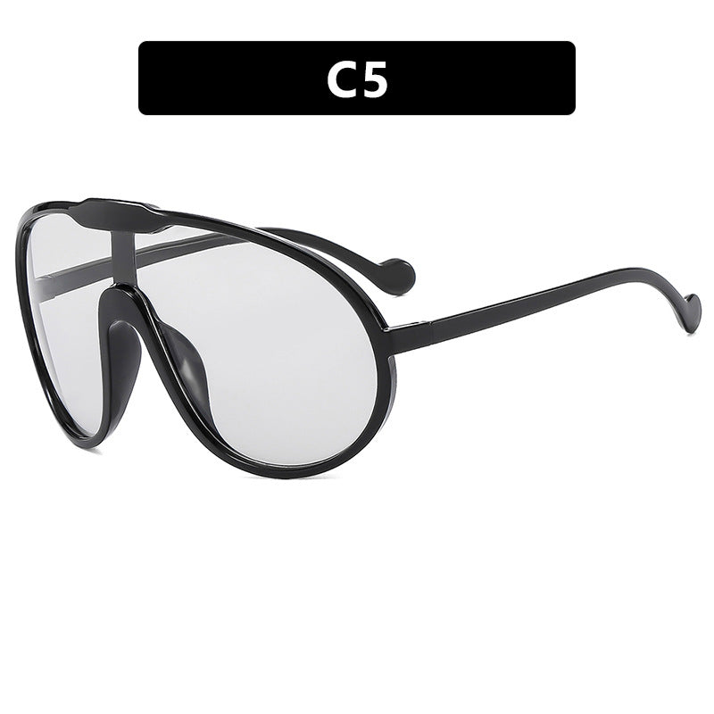 Dame futuristisk gjennomsiktig solbrille med elegant form Luvikno