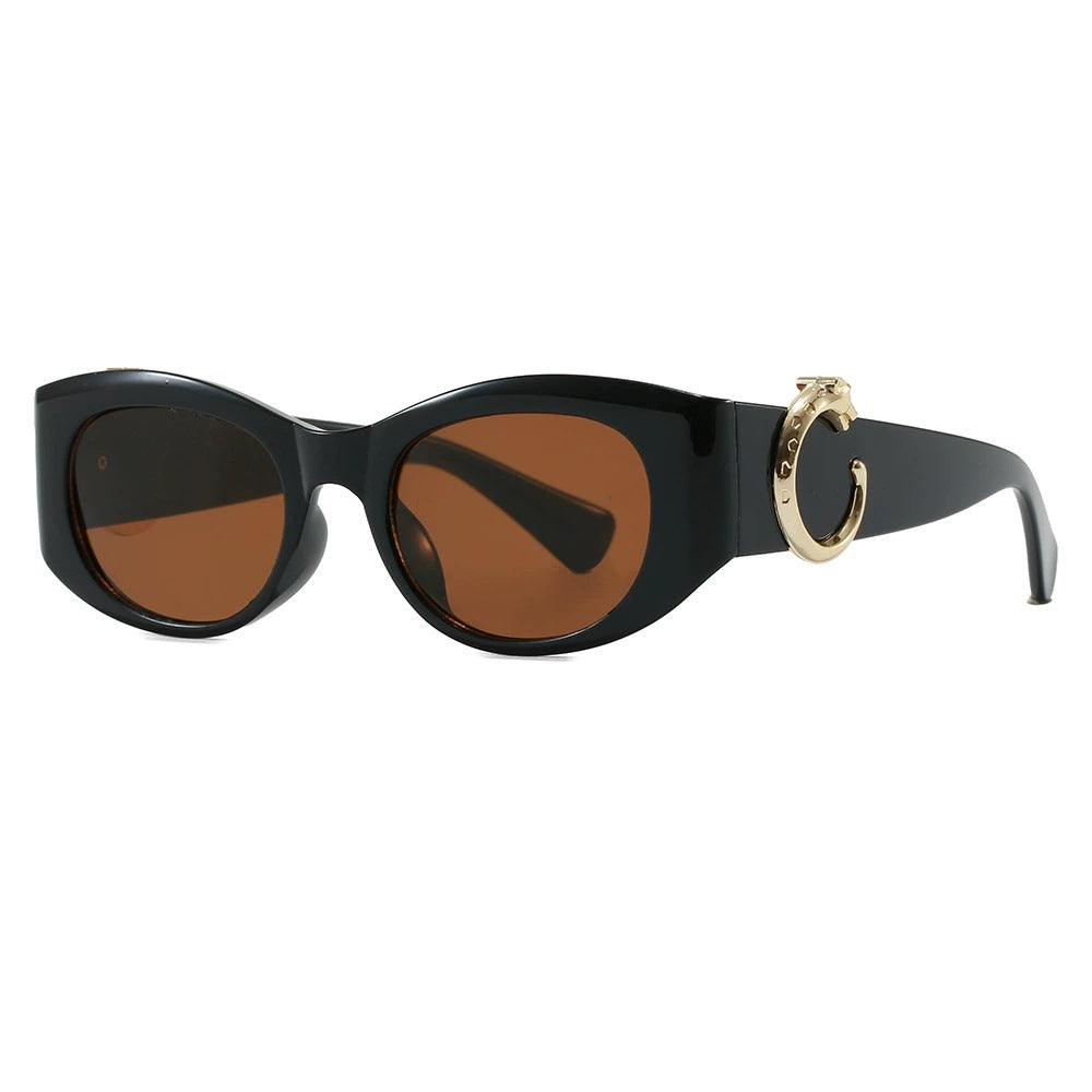 Dame elegant Cat-Eye solbriller med gulldetaljer Luvikno