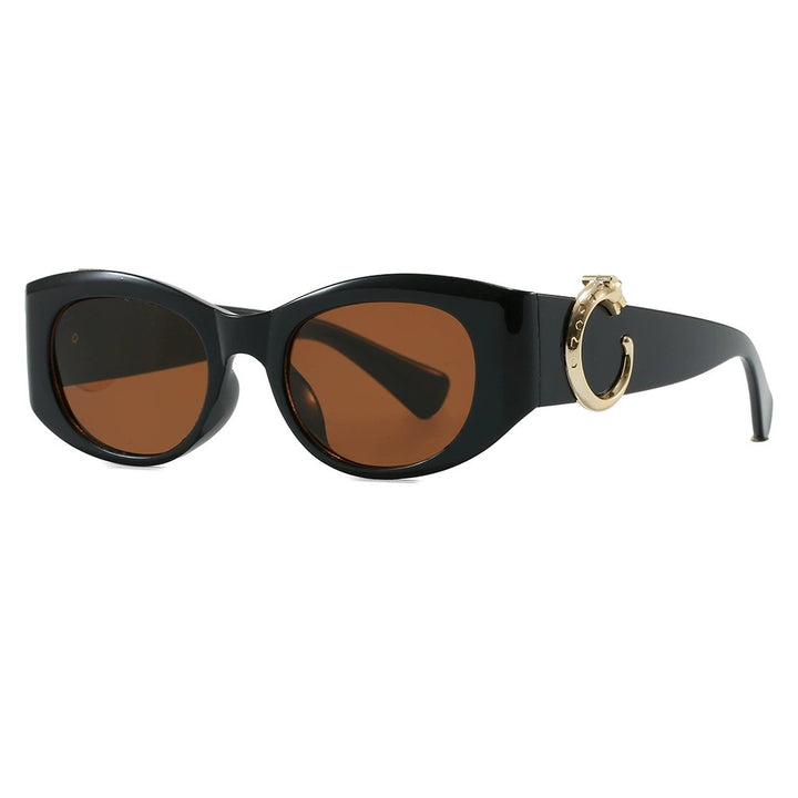 Dame elegant Cat-Eye solbriller med gulldetaljer Luvikno