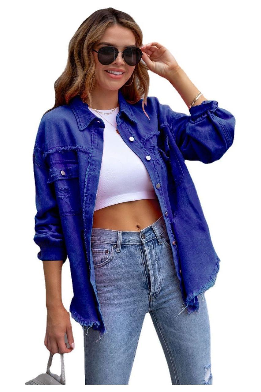 Luvik | Revitty denim rento paita takki