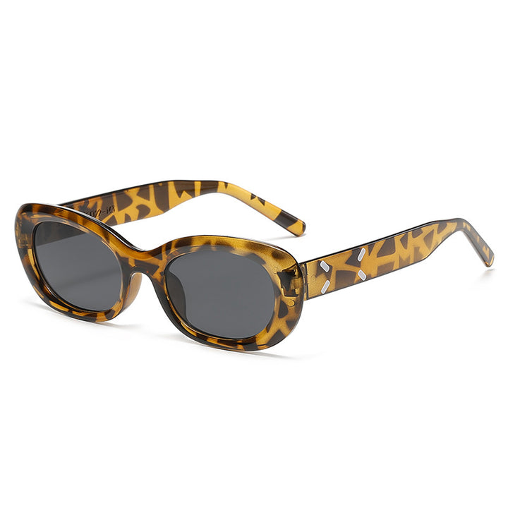 Dame oversized solbriller i trendy leopardmønster Luvikno