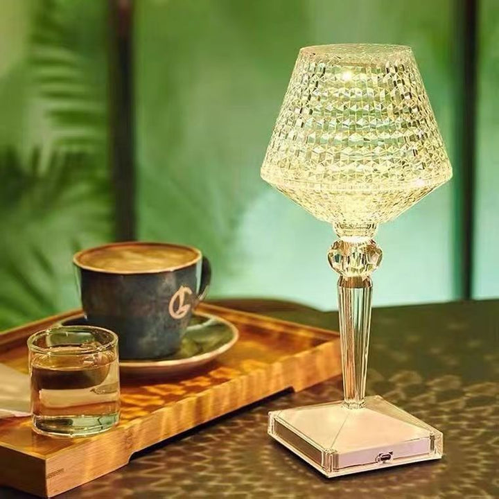 Liesbeth Crystal Lampe – Luksus Bordlampe med USB-ladefunksjon Luvikno