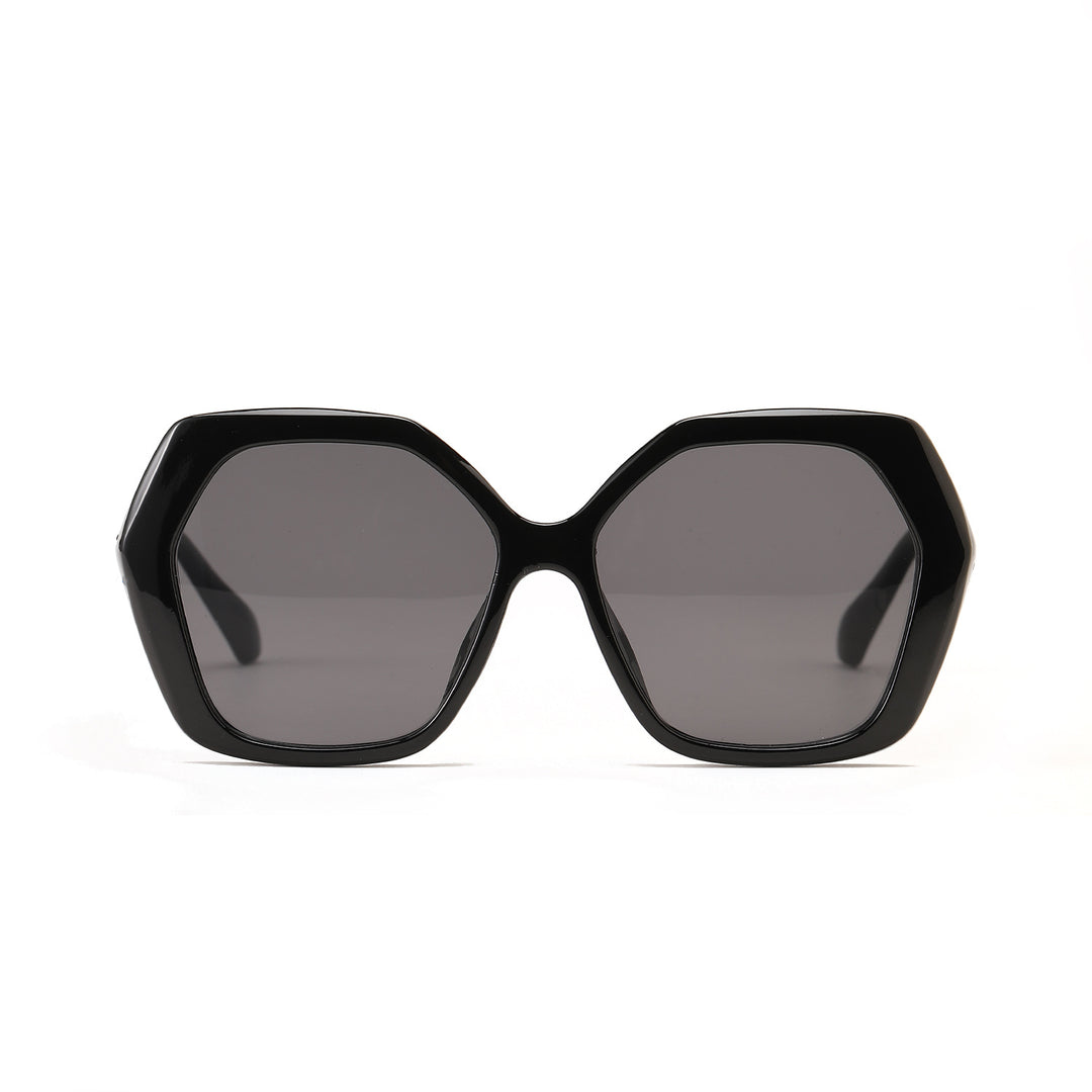 Dame geometrisk solbrille med iøynefallende design Luvikno