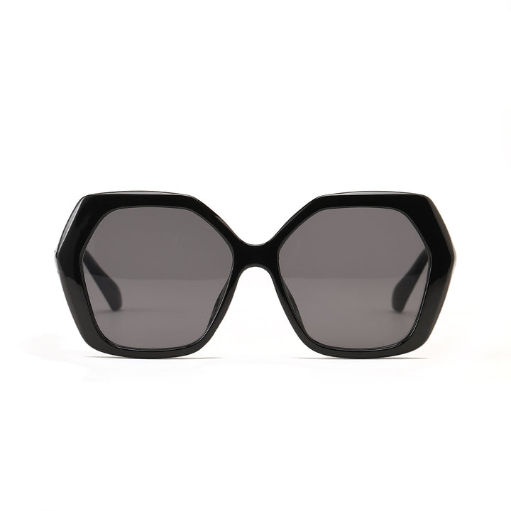 Dame geometrisk solbrille med iøynefallende design Luvikno