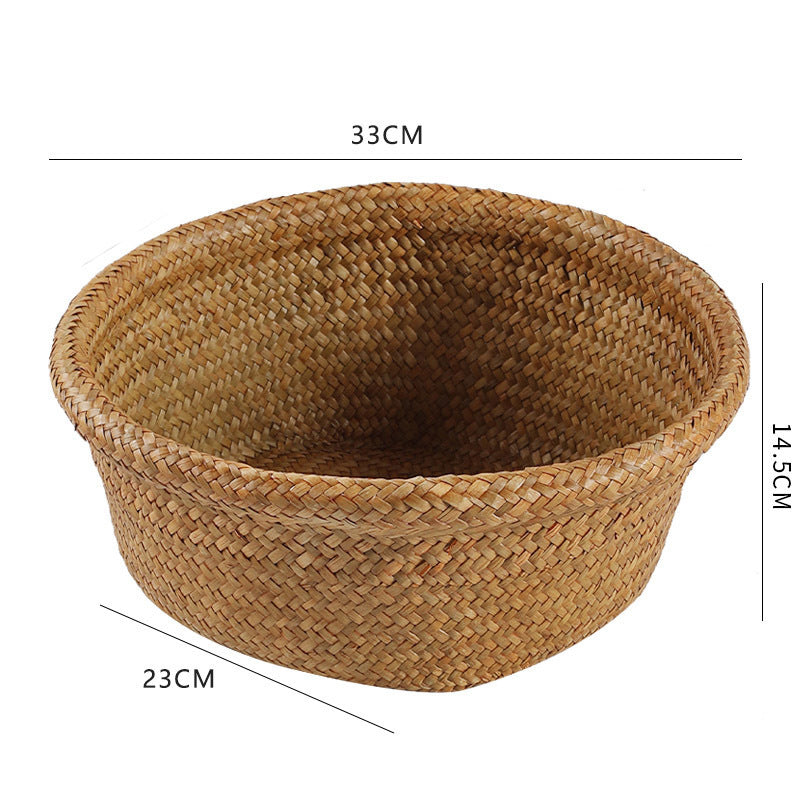 Unisex Oval Oppbevaringskurv laget av flettet naturmateriale Luvikno