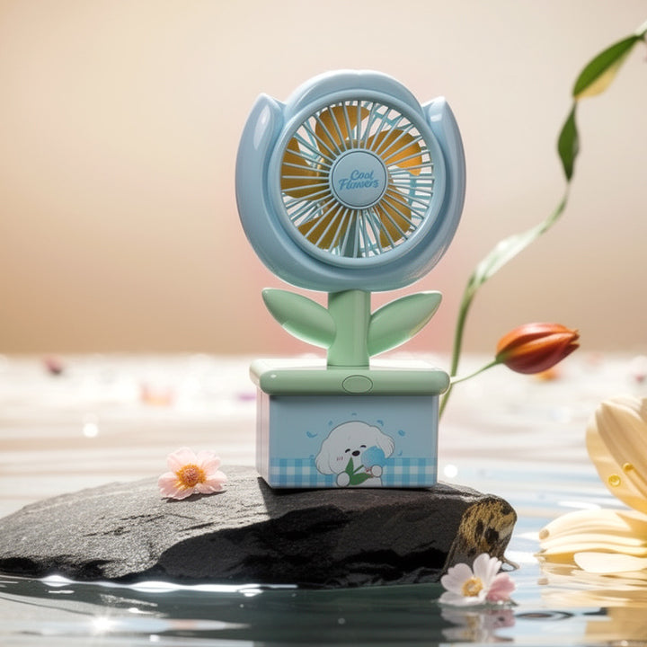 Blomster-tema Bærbar Mini Vifte Luvikno