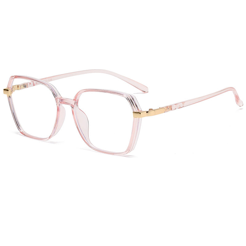 Dame moteriktig kvadratisk lesebrille med gullaccent Luvikno