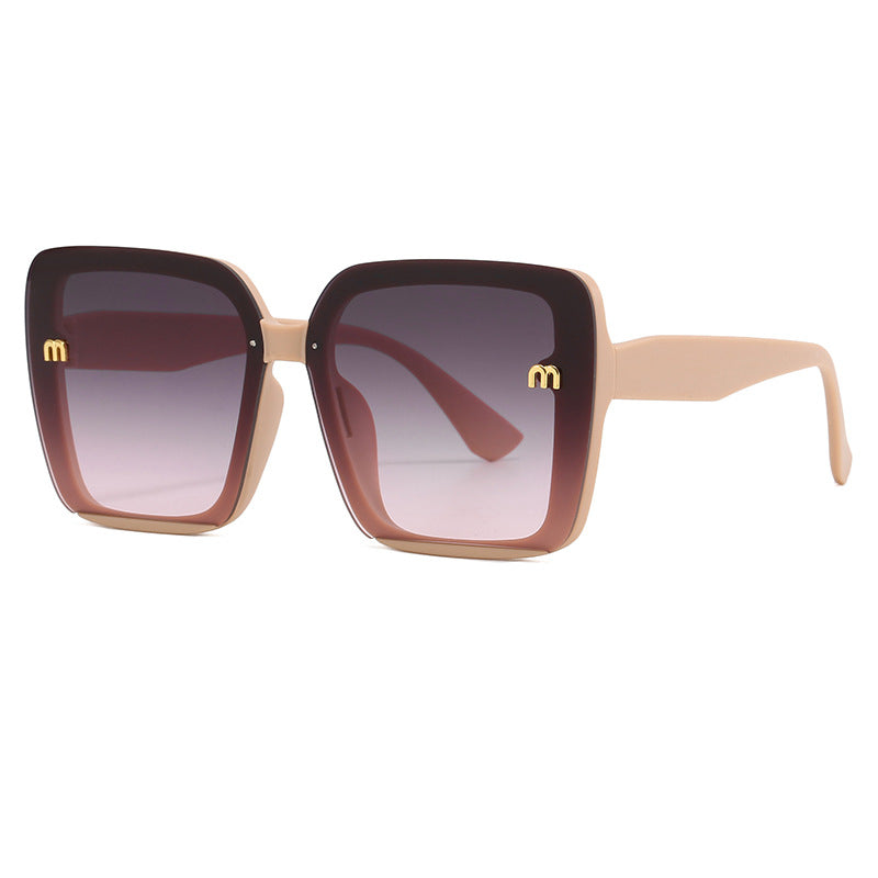 Dame oversized kvadratisk solbrille med elegant ramme Luvikno