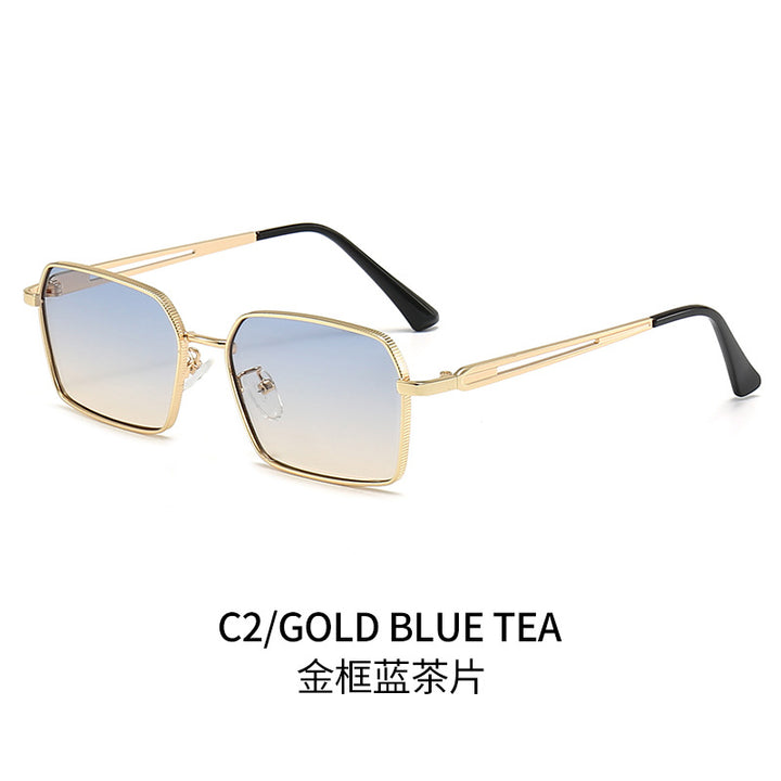 Dame kvadratisk solbrilles med minimalistiske metallaccents Luvikno