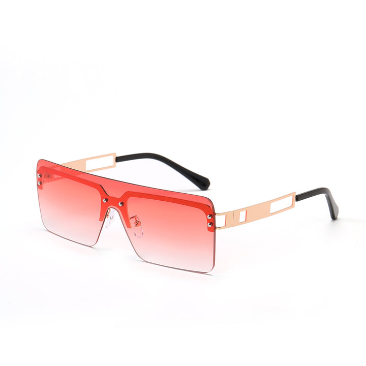 Dame oversized solbriller med moderne geometrisk design Luvikno