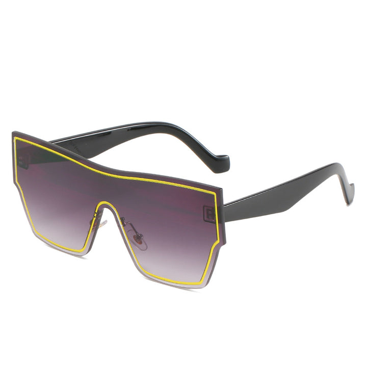 Dame futuristiske Oversized-Wraparound-solbriller Luvikno