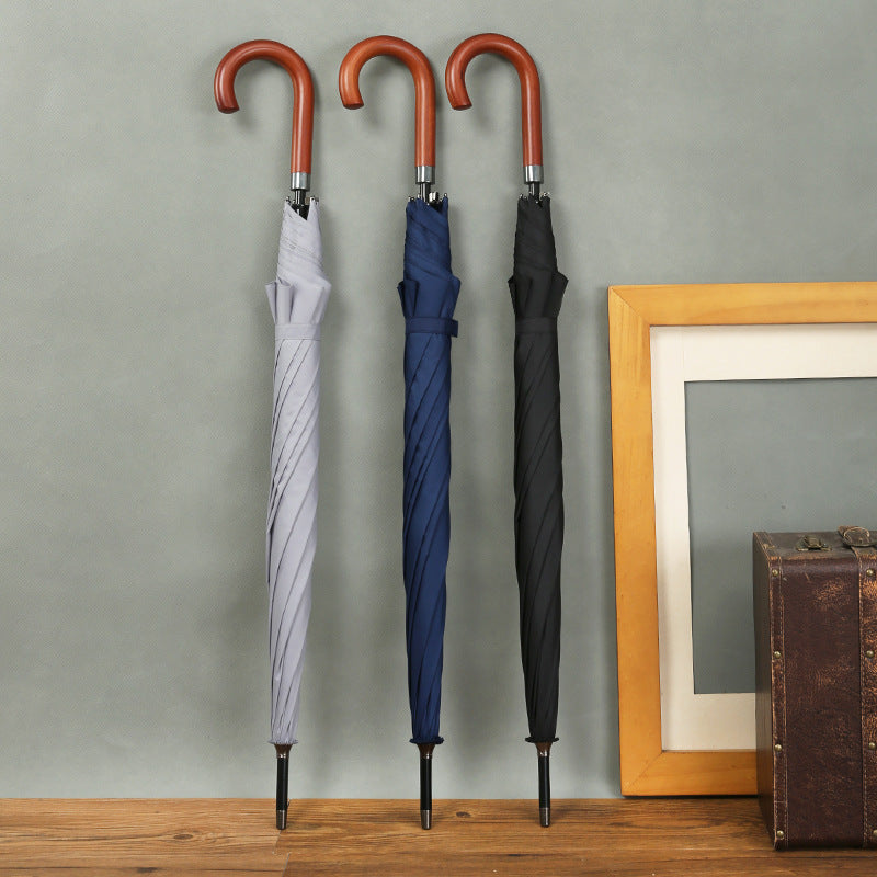 Damer Elegant Stokkparaply med ergonomisk grep Luvikno