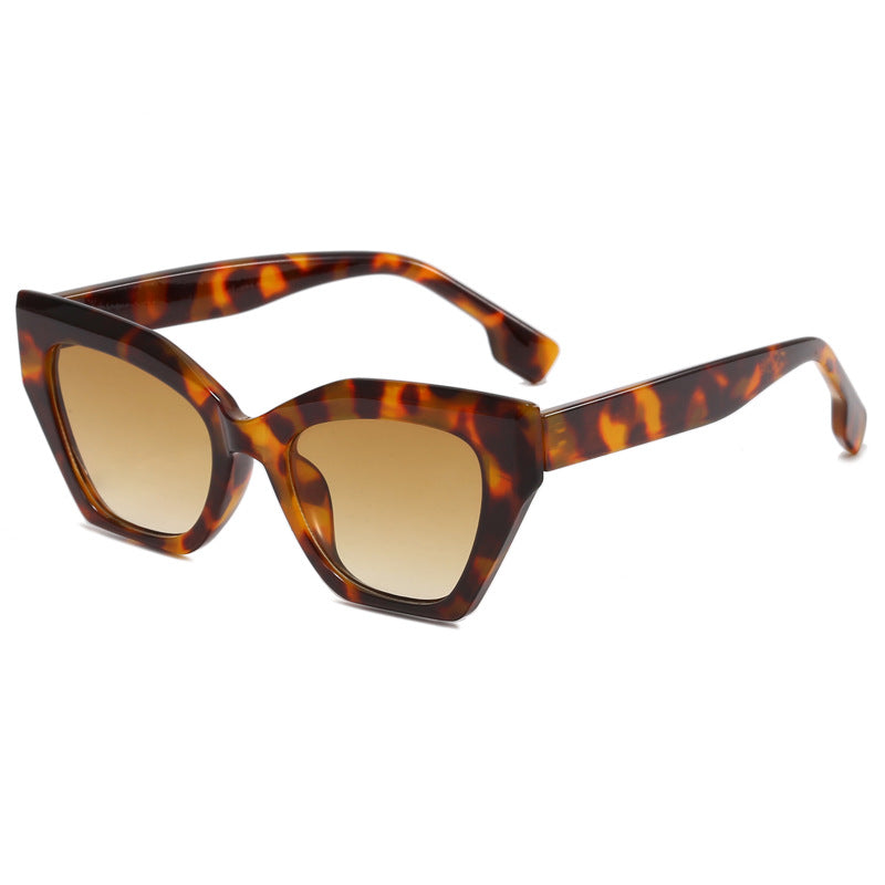 Dame asymmetrisk oversized solbriller med trendy ramme Luvikno