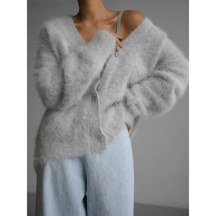 Luvik | Dammyk Soft Mohair-strikk cardigan