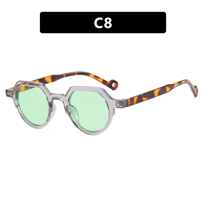 Dame geometrisk solbrille med beskyttende UV-filter og robust ramme Luvikno