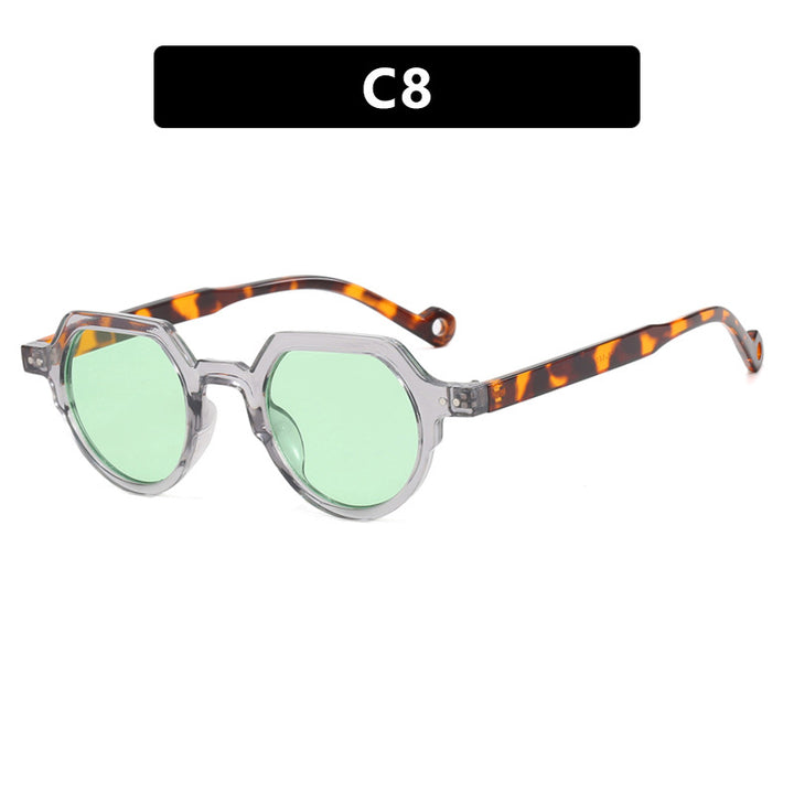Dame geometrisk solbrille med beskyttende UV-filter og robust ramme Luvikno
