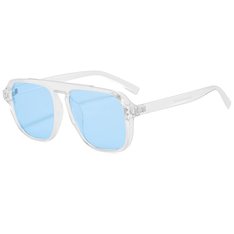 Dame geometrisk solbrille med polarisert gult glass Luvikno